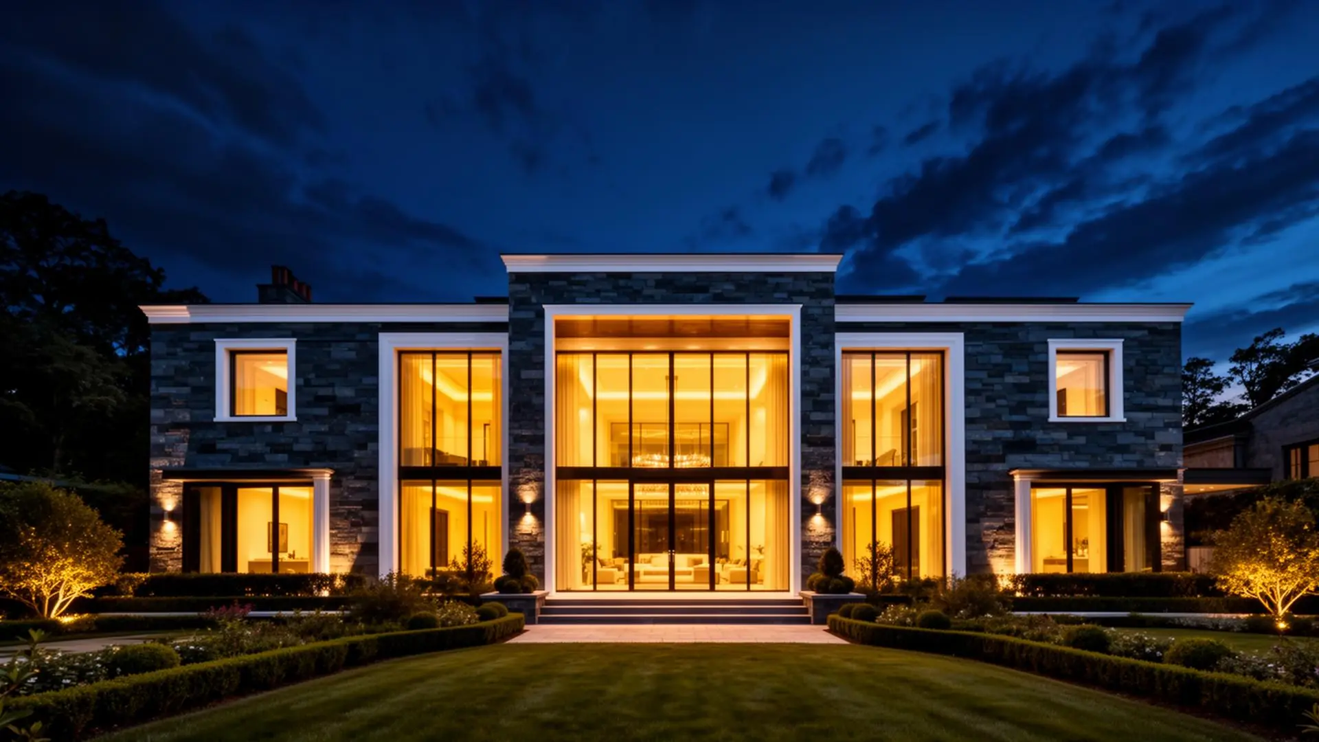Luxury metro Atlanta home at twilight, inspected by Jiles Inspections